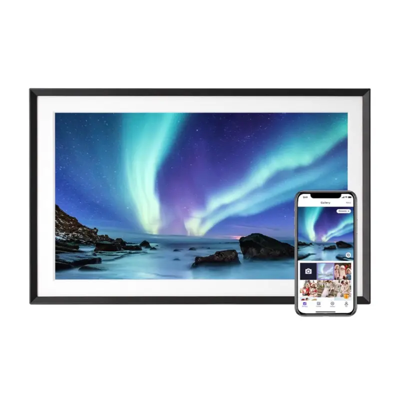Euphro 15.6'' Digital Picture Frame with 1920x1080 IPS Touch Screen, Smart Digital Photo Frame with 32GB Storage, Easy Setup to Share Photos/Videos via Free App