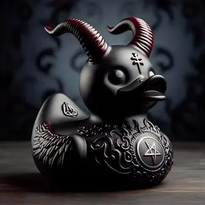 1pc Satanic Duck Collectible Figurine Desk Decoration, No Battery Required, 9cm/3.54in Party Decor