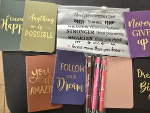 Encouraging Pocket Size Slim Notebook, Encouraging Pen, and bag Set