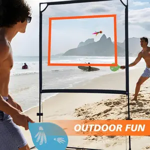 Multi-Sport Game Set for Indoor & Outdoor | Shuttlecock with Net, Rackets, Drawstring Carry Bag and Edge Guard