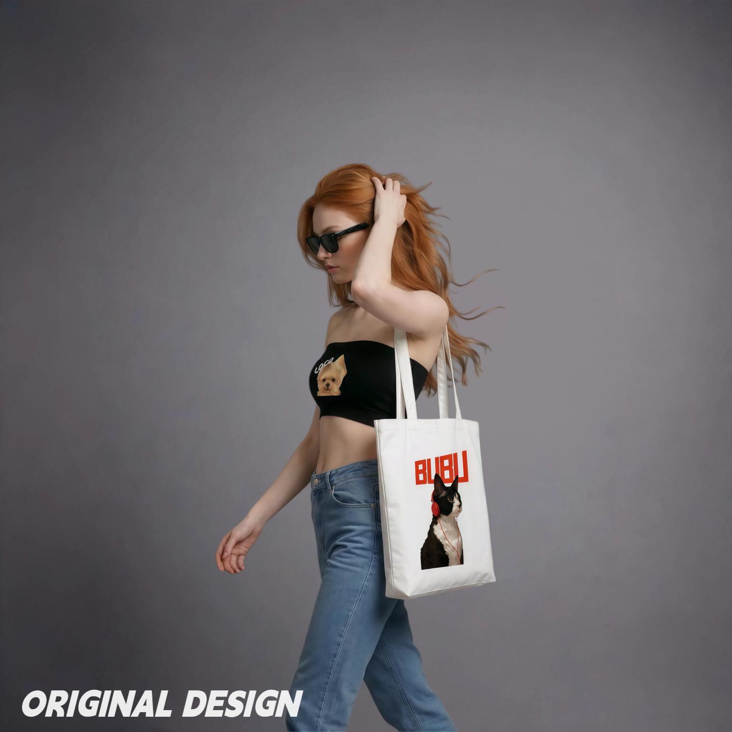 Personalized Pet Portrait Canvas Bag • Custom Gift