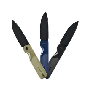 OKNIFE Duron Folding Pocket Chef Knife with O-Aluminum Handle | Nitro-V Steel Drop Point Blade | PVD Coating, Versatile Tools, Survival Equipment