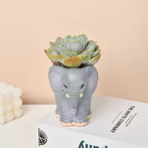 Elephant Planter Pot, Cute Plant Growing Container, Unique Elephant Design for Indoor Outdoor Use, Home Decor, Succulent Lovers