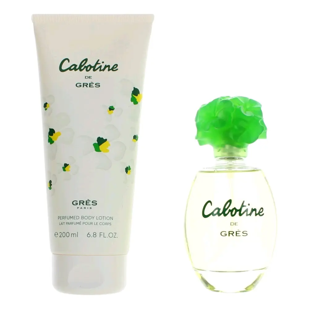 Women's Cabotine by Parfums Gres 2-Piece Fragrance Set - Ginger & Citrus Scent, 3 to 3.9 fl oz Lotion Included