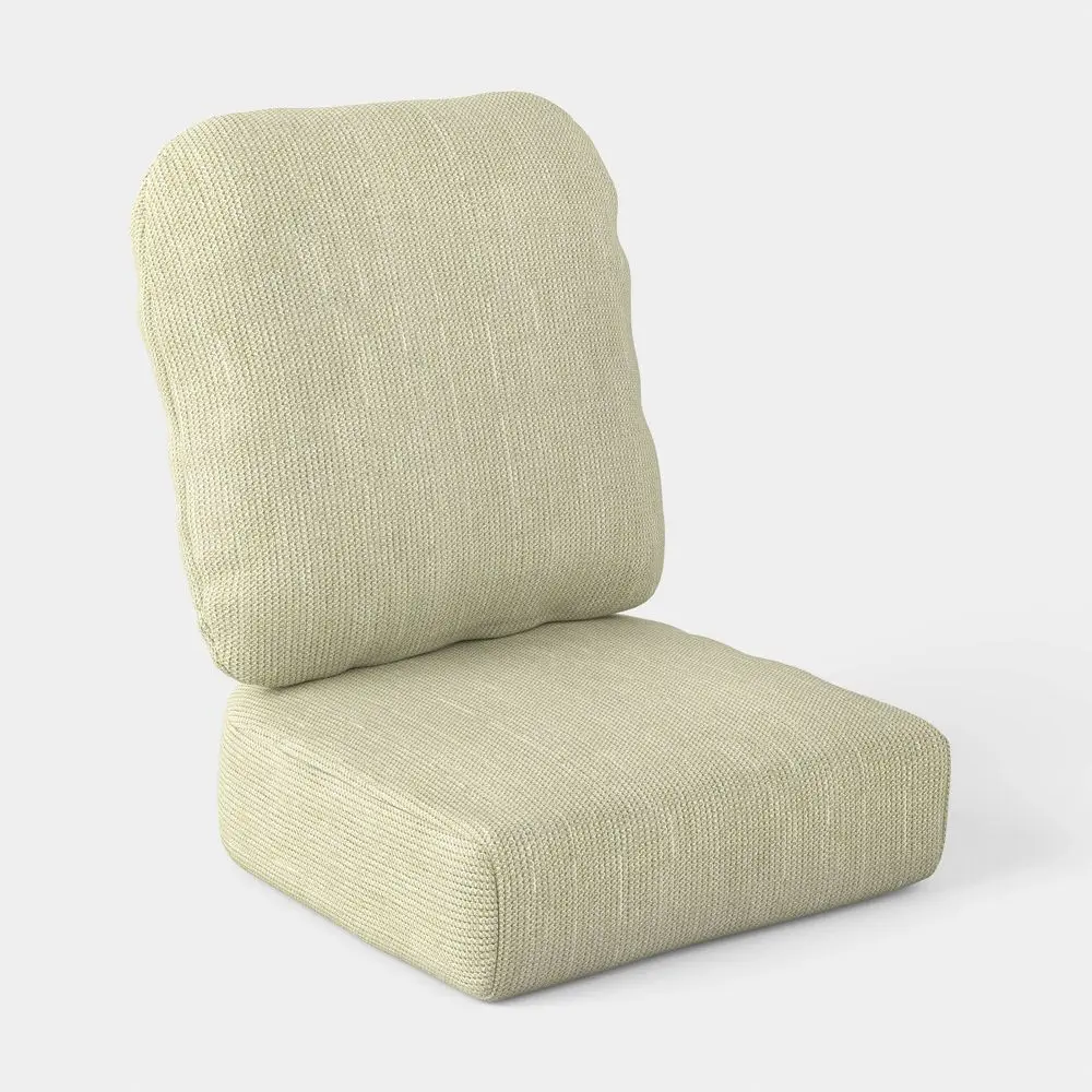 Faux Natural Knit Barrel-Back Deep Seat Cushion Set Ivory - Threshold