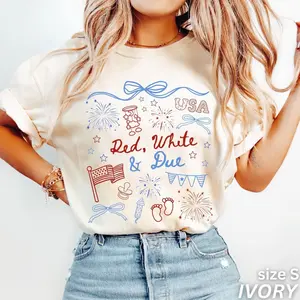 Pregnancy Announcement Shirt, 4th of July Pregnancy Shirt, Red White and Due, Patriotic Maternity Tee, July Fourth Shirt for Mom to Be B