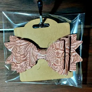 4" tan western bow
