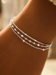 Elegant Chain Bracelet for  Women & Girls Cuff Bracelet Stackable Anklet Delicate Jewelry Perfect for Engagement Weddings Party, Daily Wear Anniversary Gift Summer Beach Style