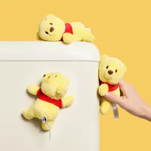 MINISO Disney Stitch Plush Strawberry Bear Magnetic Winnie the Pooh Refrigerator Magnet Decoration