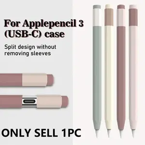 Apple Pencil 3 USB-C Case, Silicone Protective Retro Aesthetic Cover Pouch, 3rd Generation Skin, for Apple iPad Pencil, Touch Stylus Pen