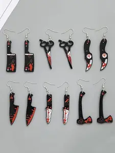 Halloween Themed Earrings, Gothic Style Dangle Earrings, Witchy Jewelry, Fashion Jewelry for Party, Daily Clothing Decor, Trendy All-match & Exquisite Jewelry for Gift
