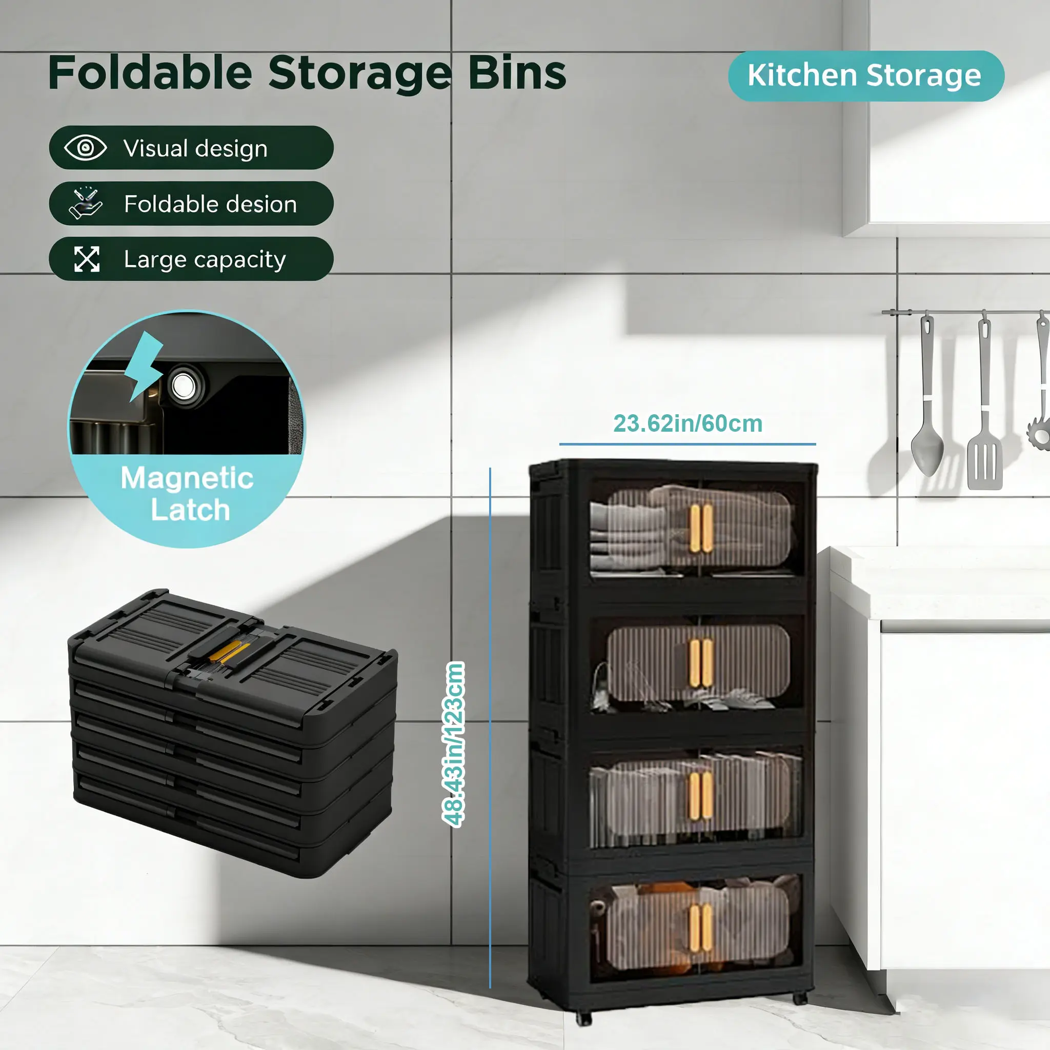 4 tiers - 23.62 inches