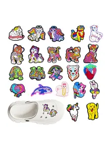 22pcs Cartoon Cute Lisa Frank Shoe Charms Decorations Accessories Set, Durable Lightweight Design, Ideal for Adults & Teens, Daily Use
