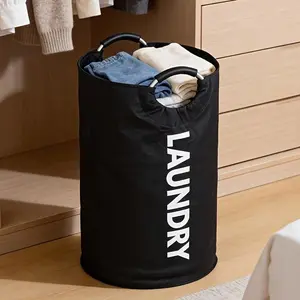 The Viral Collapsible Laundry Basket That Folds Flat in Seconds – 90L Large Capacity Oxford Fabric Hamper with Sturdy Aluminum Handle, Waterproof PE Lining, Tall Freestanding Dirty Clothes Organizer for Your Bedroom Bathroom and Dorm, Instant Pop Up