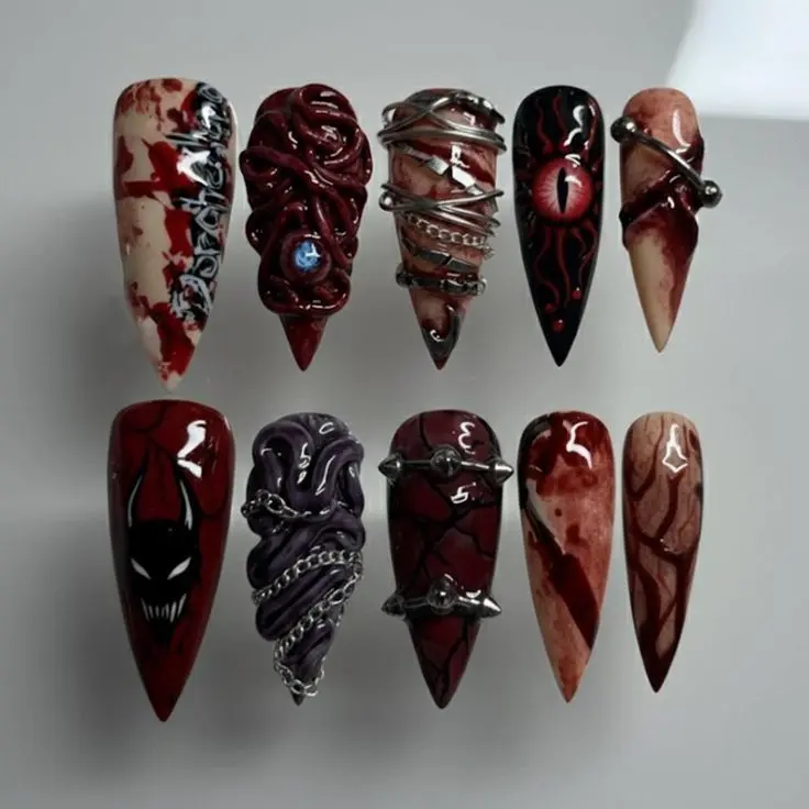 Gyaru Lolita Princess Press-On False Nails - Pink Long Glittery Easy-Apply Multi-Size Reusable Nail Art Decorations for Everyday Wear