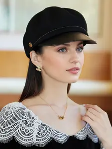 Women's Elegant Minimalist Baker Boy Cap, Trendy Retro Plain Color  Fitted Beret Hat, Chic All-match Accessories for Women for Daily Decor