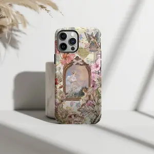 Vintage Fairy Garden Aesthetic Phone Case, Fairycore Collage Phone Case for iPhone 15 14 13 12 11 X - TPU Phone Case Warranty and Protection - Phone Accessories Cellphone Protector