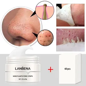 LANBENA Blackhead Remover Cream Paper Plant Pore Strips Nose Acne Cleansing Black Dots Peel Off Mud Mask Treatments Skin Care