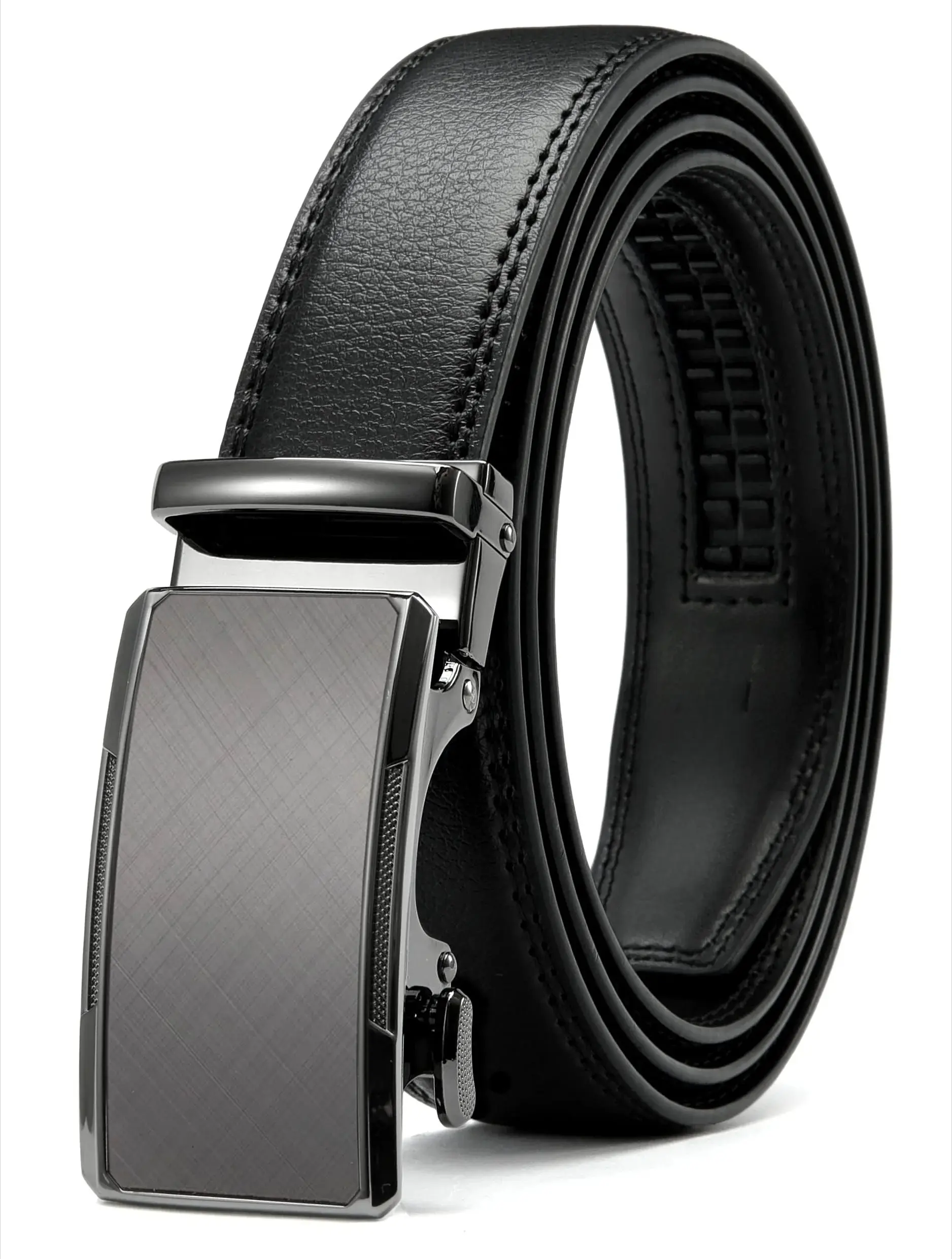 Mens Dress Belt - Mens Ratchet Belt Leather for Dress Pant - Micro Adjustable Belts Fit Everywhere