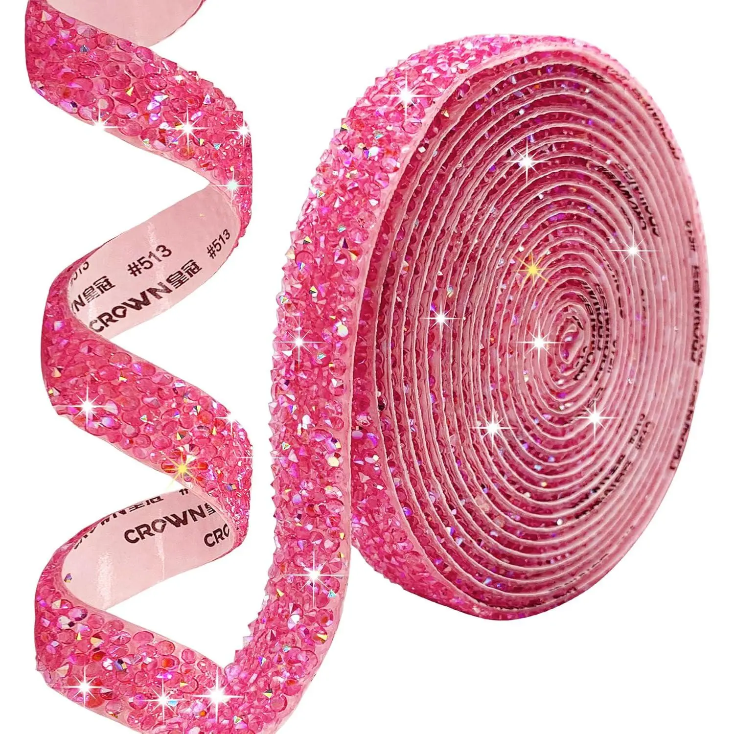 Self Adhesive   Rhinestone Strips Rhinestones Ribbon,4 Yards Bling  Ribbons  Sticker Applicable to Wedding Birthday Christmas Party DIY Crafts ( AB)