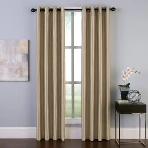 1pc 50"x144" Light Filtering Malta Window Curtain Panel Sand - Window