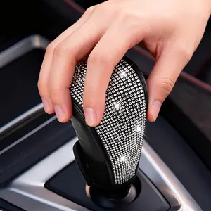 Shiny Car Gear Shift Knob Cover with Crystal Sparkle Rhinestones, Automatic Gear Shift Gear Cover for Women and Girls,  Interior Decoration Accessory
