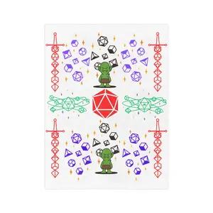 Velveteen Microfiber Blanket - Dice Goblin Dungeons and Dragons Blanket, DnD Game Room Decor, Cozy RPG Throw, Fantasy Gamer Gift, Gaming