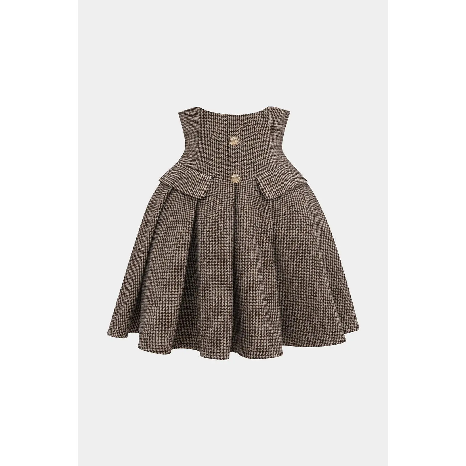 Houndstooth Print Pleated Mini Skirt Houndstooth Print Pleated Mini Skirt