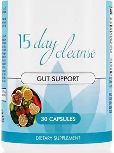 15 Day Cleanse - Gut and Colon Support | Caffeine Free | Advanced Formula with Senna, Cascara Sagrada, & Psyllium Husk | Non-GMO | 30 capsules