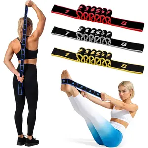 Fitness Resistance Band for Stretching and Yoga, Multifunction Tension Rope,8 Loops Elastic Exercise Bands,Adjustable Bands,for Full  Stretching Shaping and