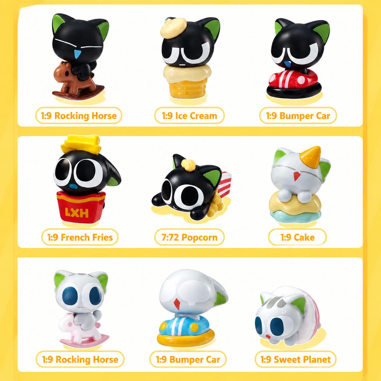 Luo Xiao Hei Cat Island Park Series Mini Bean Figures Blind Bag Cute Tiny Cartoon Character Figurines Kawaii Desk Shelf Display Decor Trendy Collectible Toy For Anime Fans backtoschool, Back To School