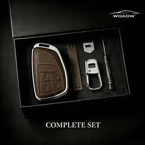 【Father's Day Gift】WOAOW Key Fob Cover for Chevy Silverado GMC Sierra 1500 2022 2023 2024, 5-Button Smart Key Protector, Luxury Key Case for YG0G21TB2 Truck Accessories