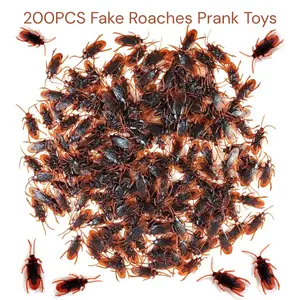 200PCS Fake Roaches Prank Toys, Realistic Cockroach Joke Toys for Halloween Party Favors Kids Birthday Gift