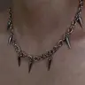 Punk Style Studded Decor Necklace, Stainless Steel Jewelry for Party, Daily Clothing Decor, Trendy All-match & Exquisite Jewelry for Birthday Gift, Choker Necklace, Stainless Steel Necklaces, Streetwear Statement Jewelry