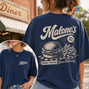 Malone's Bar Off Campus Unisex T-Shirt, Best Burgers Hastings MA, Briar U Hockey Romance Tee, Bookish Gift