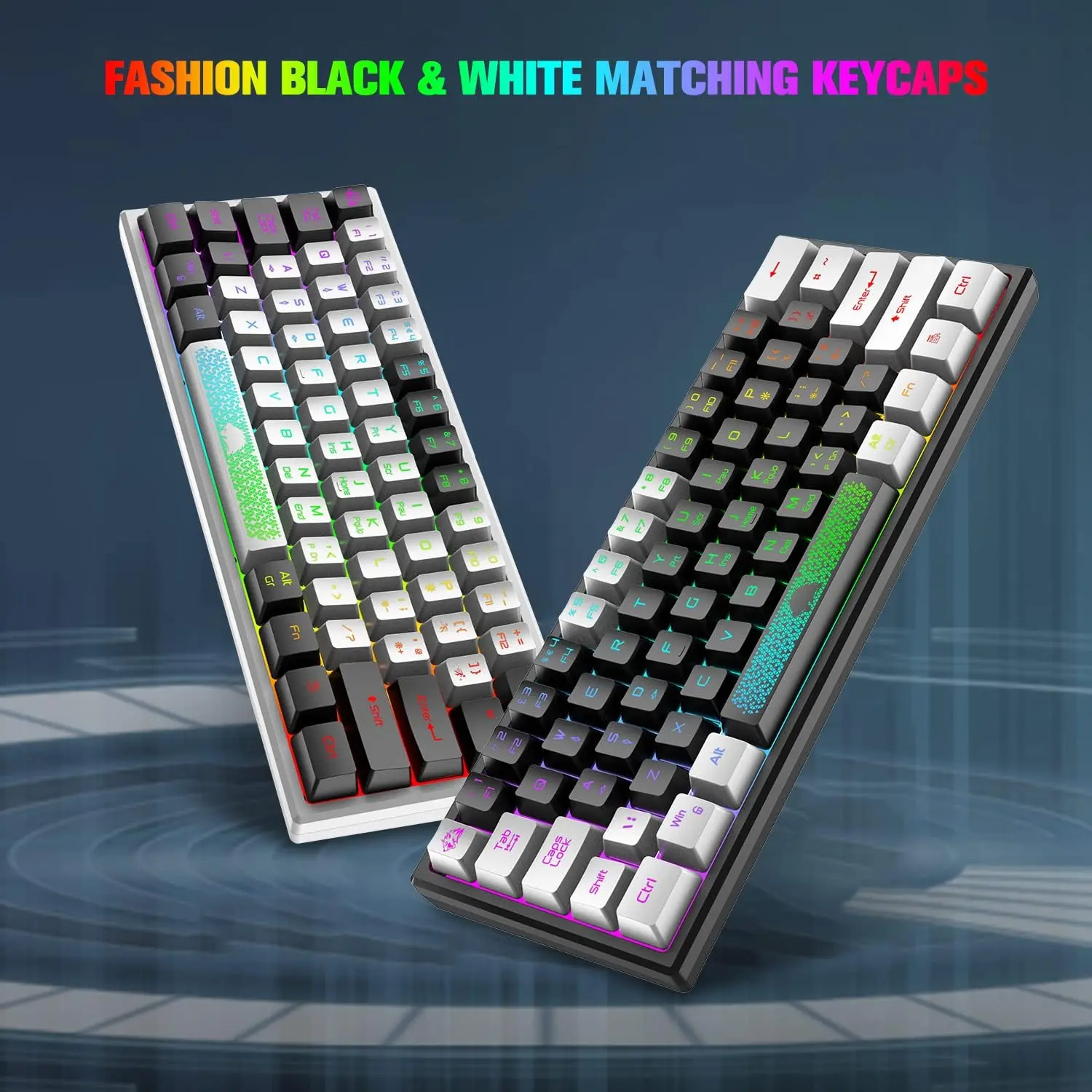 ZIYOU LANG K61 60% Percent Gaming Keyboard Compact RGB Chroma Backlit STK61-Wired Mechanical Feel Membrane Keyboard