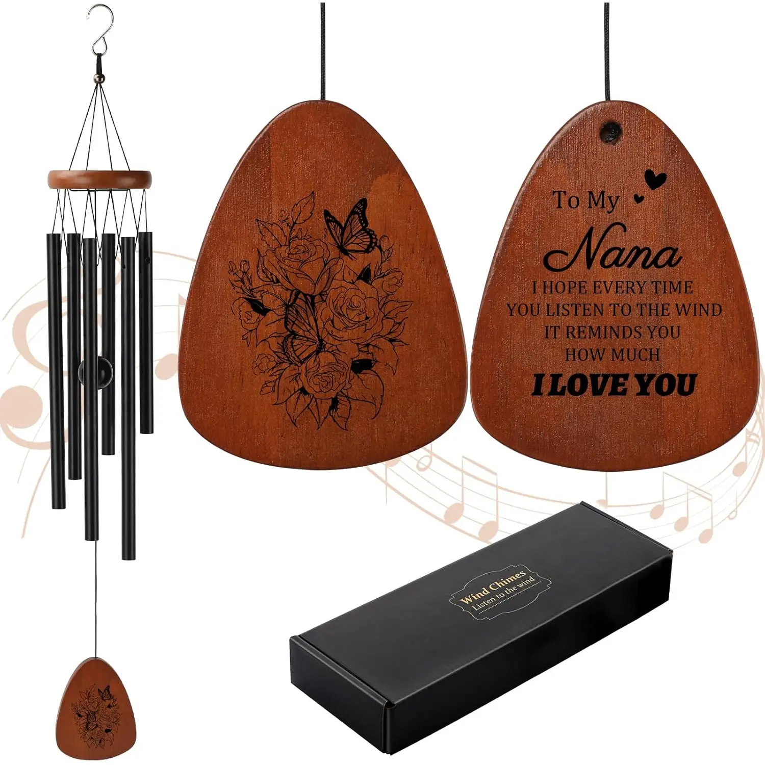 Nana Gifts, Nanas Wind Chimes Gifts for Nana from Grandkids, Best Nanas Gift Ideas for Birthday Mothers Day Thanksgiving Christmas