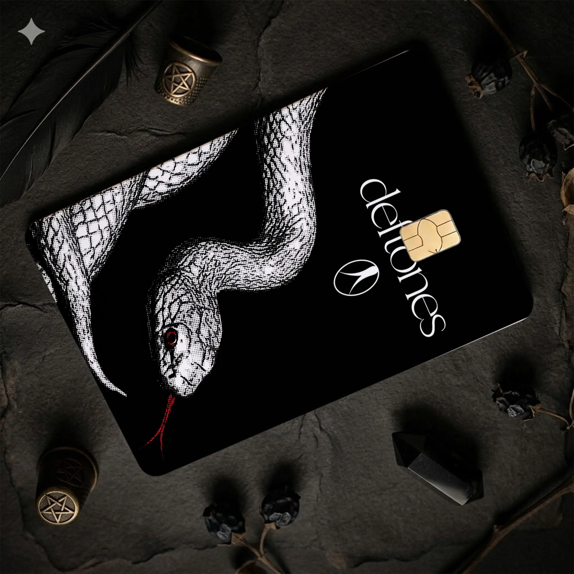 Private Music Debit Card Decals, Deftones Credit Card Skin, Y2K Nu-Metal Premium Matte Vinyl Stickers for Rock Music Fans