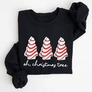 Oh Christmas Tree, Cakes, Winter, Snacks, Santa, Snow, Xmas Sweatshirt, Women's Crew Neck, Crewneck