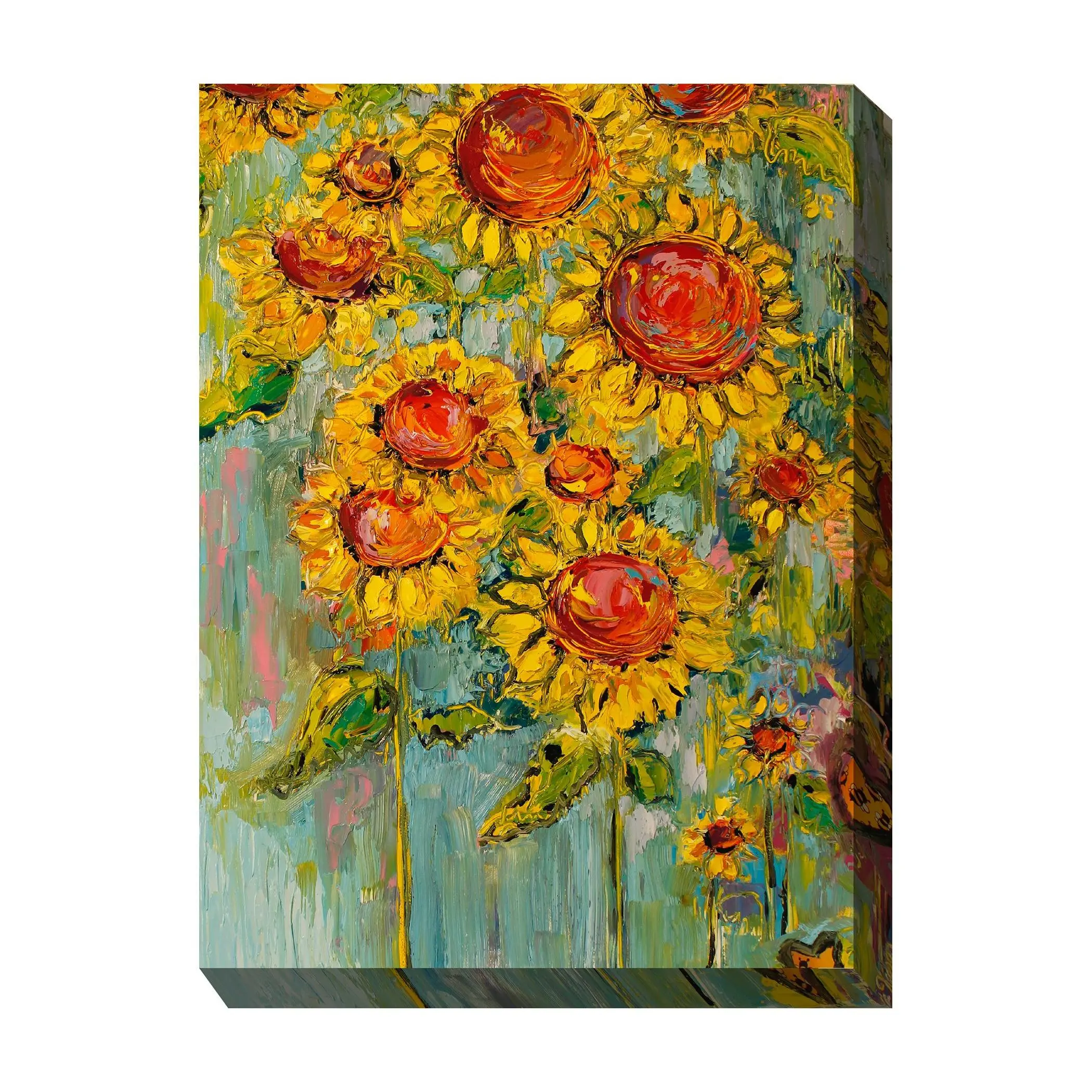 West of the Wind Outdoor Canvas Art Hearts andFlowers 30"x40"