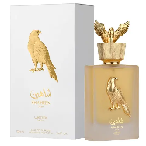 Lattafa Shaheen Gold for Unisex Eau de Parfum Spray, 3.4 Ounce