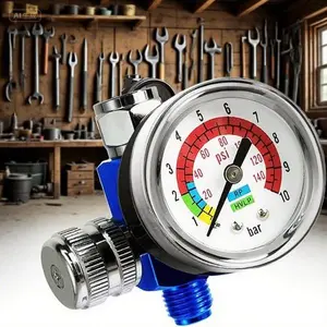 Precision Air Pressure Regulator with Gauge, 0-150 PSI Control for Pneumatic Tools, ¼ NPT Fitting, Adjustable Flow Valve for Spray Painting, Tire Inflation, Industrial Use, Durable Brass Construction
