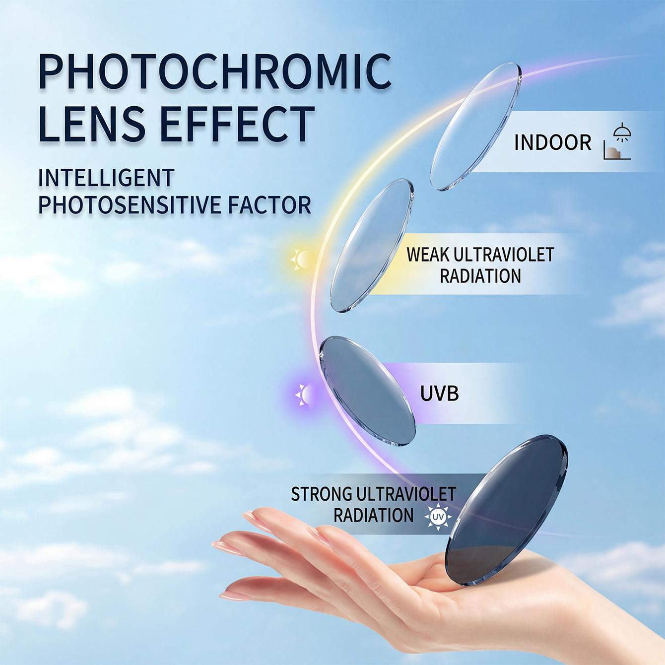 Original design, new trendy cat’s-eye sunglasses that change color when exposed to UV rays. Stylish, personalized, UV-protective, and sun-protective sunglasses suitable for both men and women.