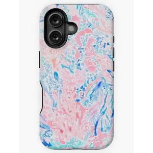 Blue and Pink Warm Water Design iPhone Case - Durable Impact-Resistant Case for iPhone 11, 12, 13, 14, 15, 16 with Finish and UV Protection Compatible with Samsung Galaxy S25