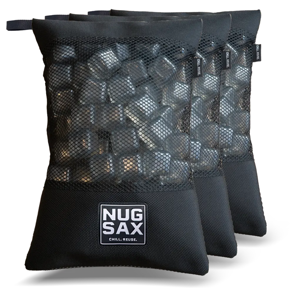 NUGSAX The Trio (3 Pack) – Original Premium Bagged Reusable Ice Cubes for Coolers, Long Lasting Freezer Packs for Camping, Fishing, Beach