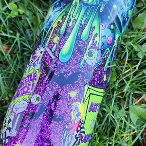 Green & Purple Stainless Steel Epoxy Cup with Bow