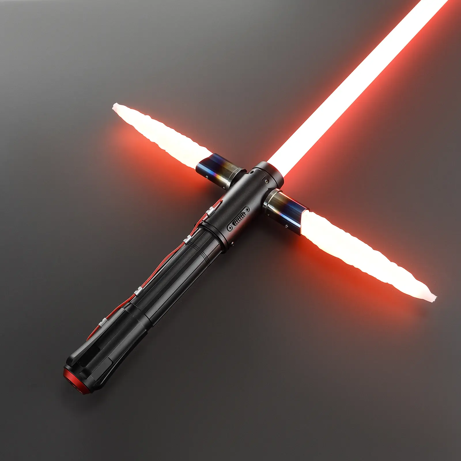 BJSABER Kylo Ren Style Custom Crossguard Neopixel Lightsaber - XENO3.0 Infinite RGB LED Blade, Smooth Motion Swing, App Control, Real Metal Handle, Rechargeable Battery, Includes Cells, Dueling Capable, Sci-Fi Cosplay Toy Sword, Birthday Gift, Collectible