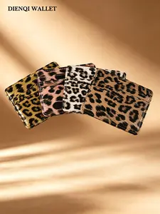 Leopard Print Slim Card Holder Wallet, Fashionable PU Leather Credit Card Case, Compact Multi-Slot Organizer for Women, Stylish Everyday Accessory