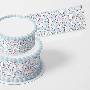 Cakecery Baseball Edible Icing Image Cake Border Strips Decoration Frosting Sheet Strips
