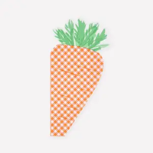Gingham Carrot Napkins (x 16)